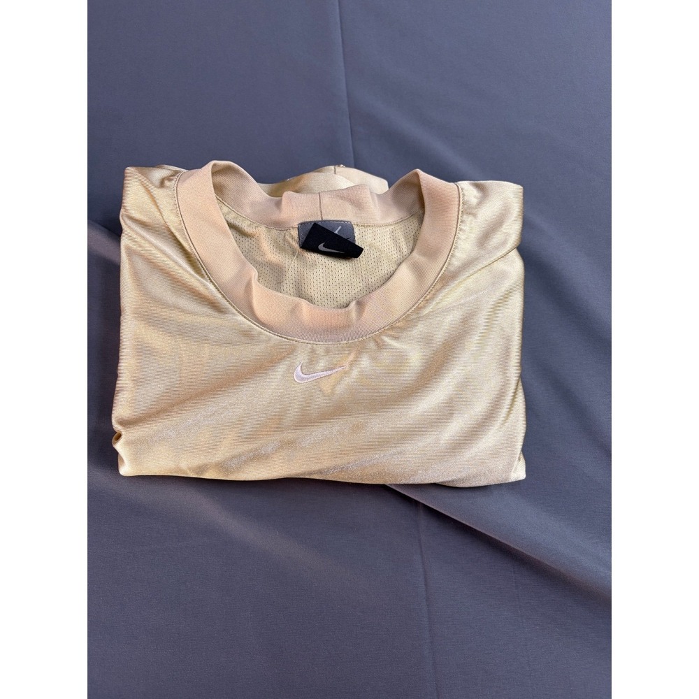 Nike Basketball Tank Top Jersey Mens XL Gold Shimmer Sleeveless Mesh RN56323